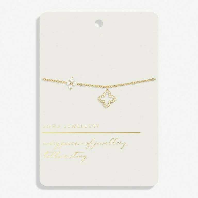 Joma Jewellery Style Stories Pave Clover Gold Plated Bracelet