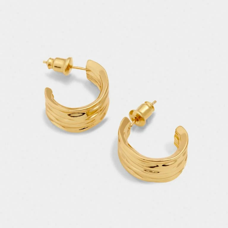 Katie Loxton Cleyo Hoop Earrings Gold Coated 0.2 cm X 0.09 cm X 1.63 cm