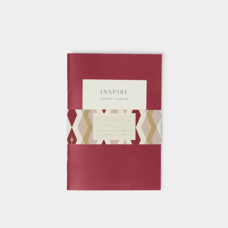 Katie Loxton Duo Notebook 'Inspire, Create, Dream' Berry Red