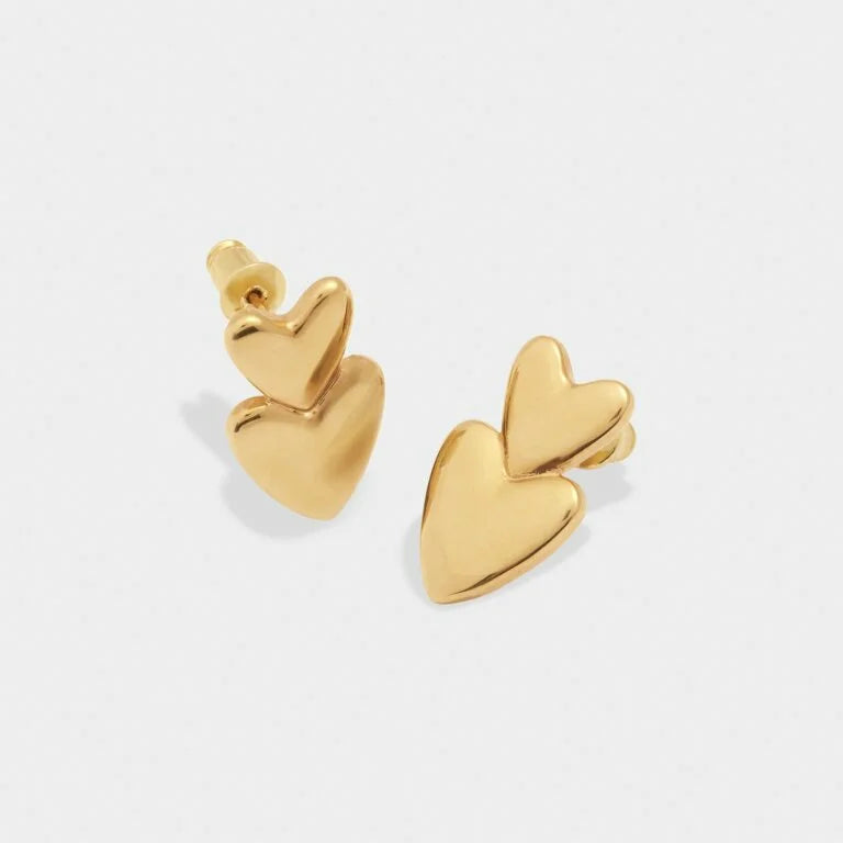 Katie Loxton Eros Heart Earrings Gold Coated 2.01 cm X 1.23 cm X 0.38 cm