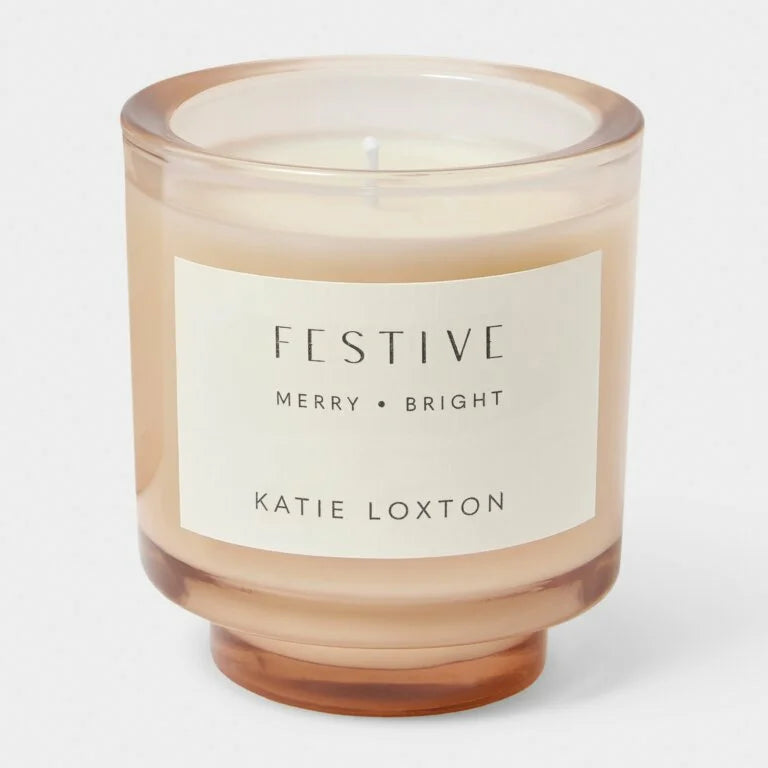 Katie Loxton Sentiment Candle Festive Cinnamon And Nutmeg Chai 8.9 cm X 8.6 cm X 8.6 cm