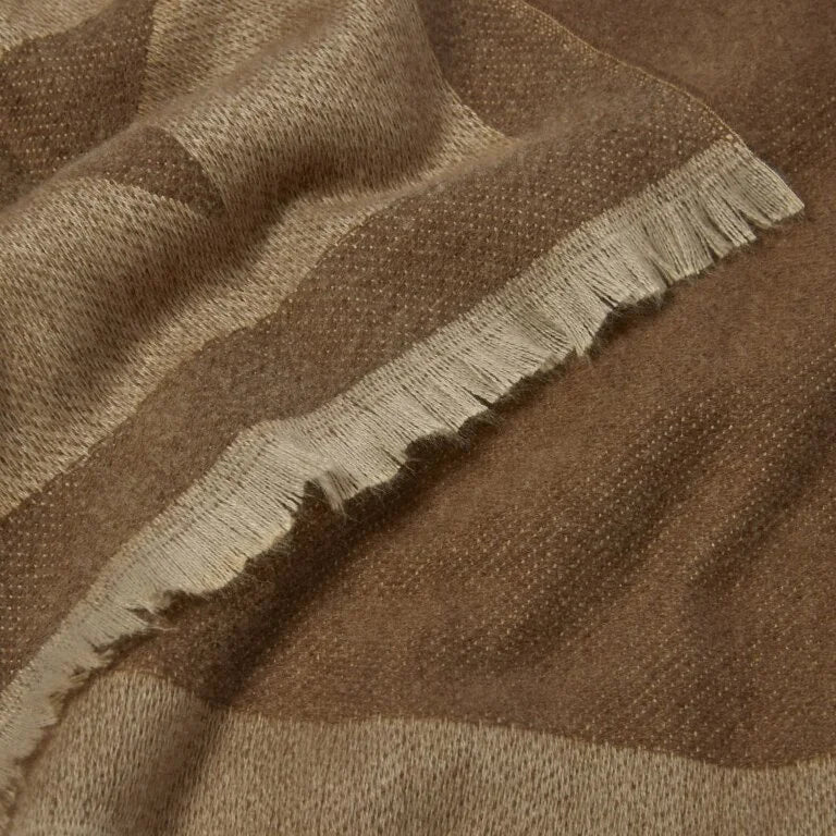 Katie Loxton Printed Blanket Scarf Large Star Chocolate & Soft Tan 190 cm X 75 cm X 1 cm