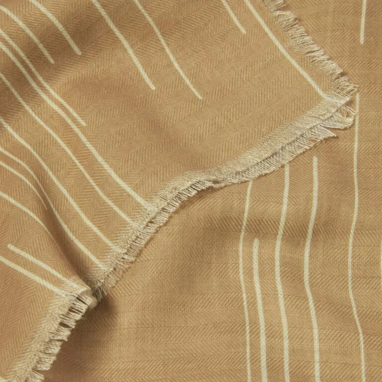 Katie Loxton Printed Scarf Dashed Line Camel & Off White 184 cm X 86 cm X 1 cm