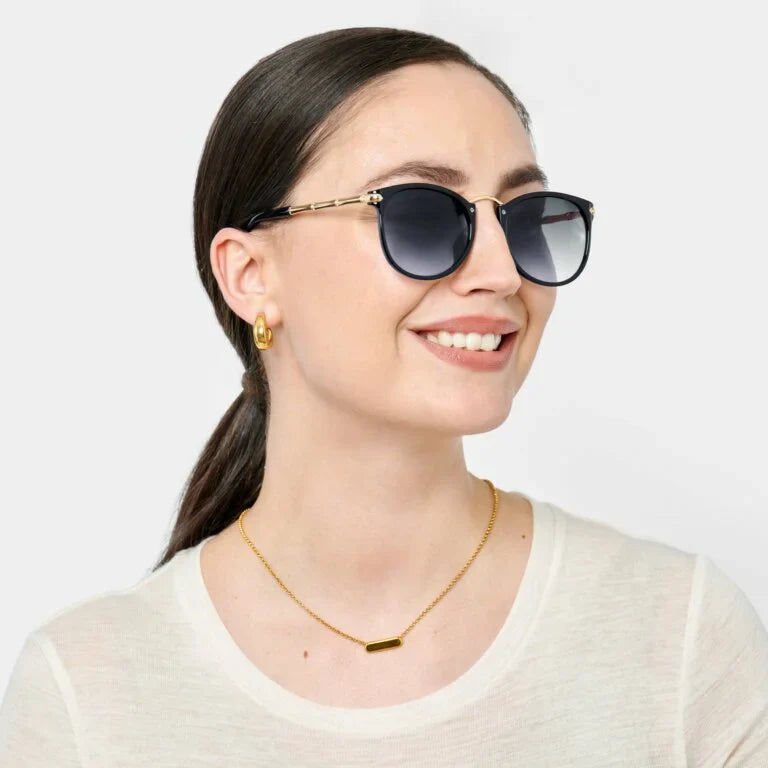 Katie Loxton Santorini Sunglasses With Bamboo Arm Black