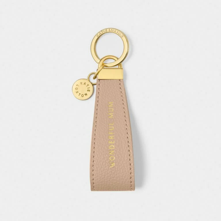Katie Loxton Sentiment Loop Keyring Wonderful Mum Nude Pink 9.5 cm X 3.2 cm X 0.5 cm