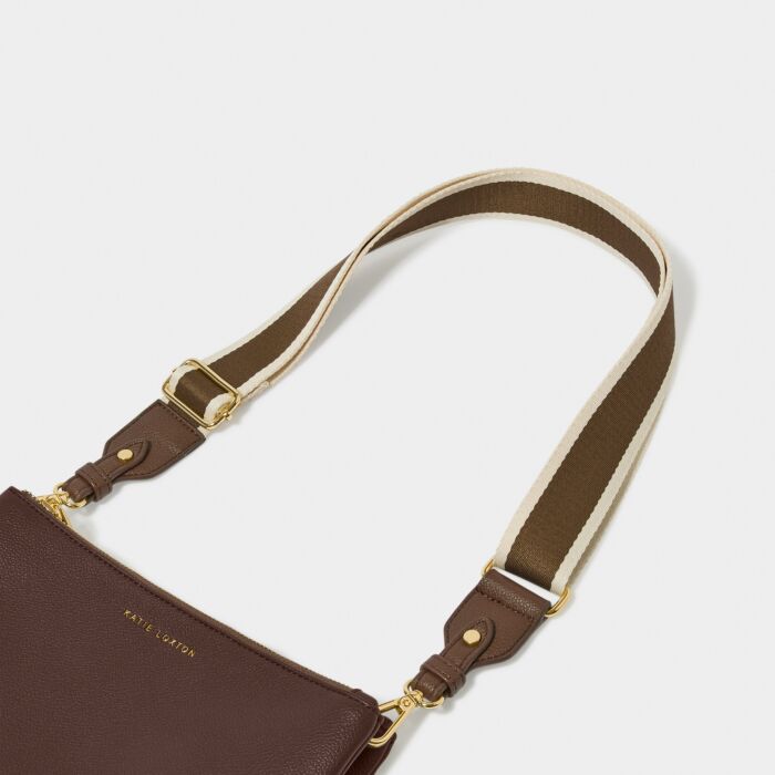 Katie Loxton Canvas Strap Chocolate Stripe