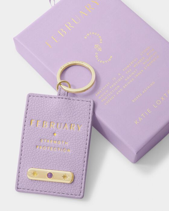 Katie Loxton Birthstone Keyring February Lilac