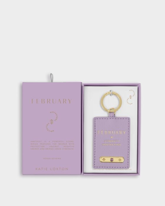 Katie Loxton Birthstone Keyring February Lilac