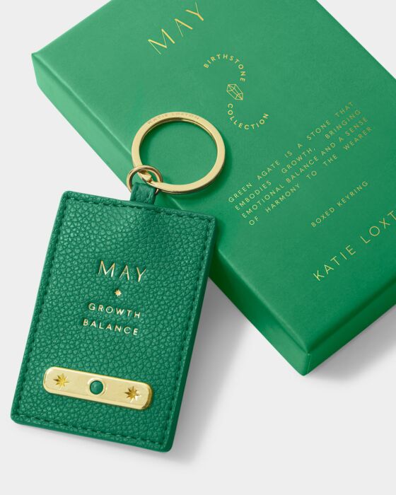 Katie Loxton Birthstone Keyring May Deep Green