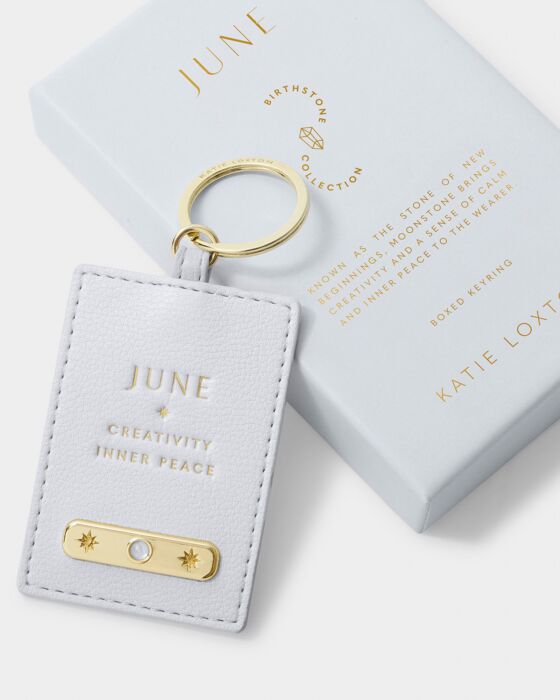 Katie Loxton Birthstone Keyring June Powder Blue