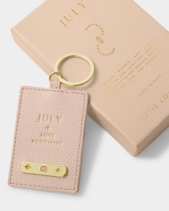 Katie Loxton Birthstone Keyring July Nude Pink