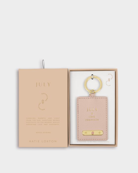 Katie Loxton Birthstone Keyring July Nude Pink