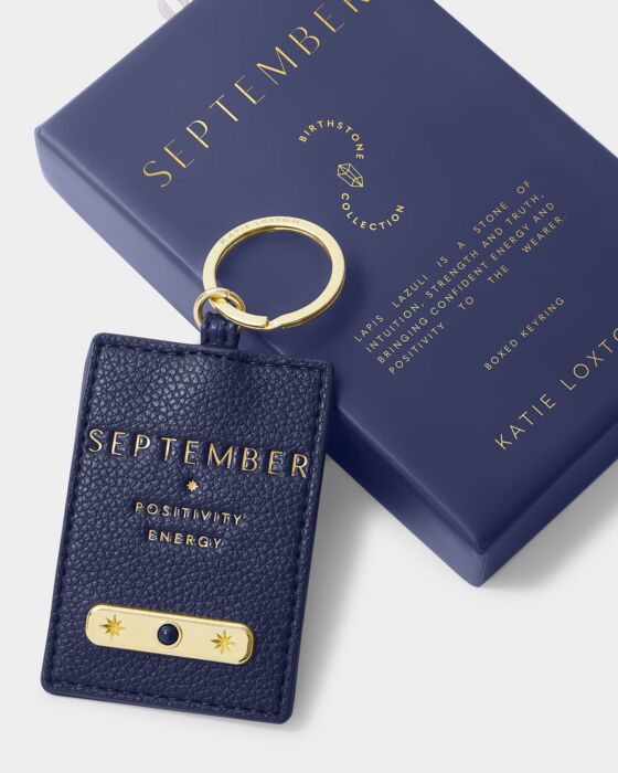 Katie Loxton Birthstone Keyring September Deep Navy