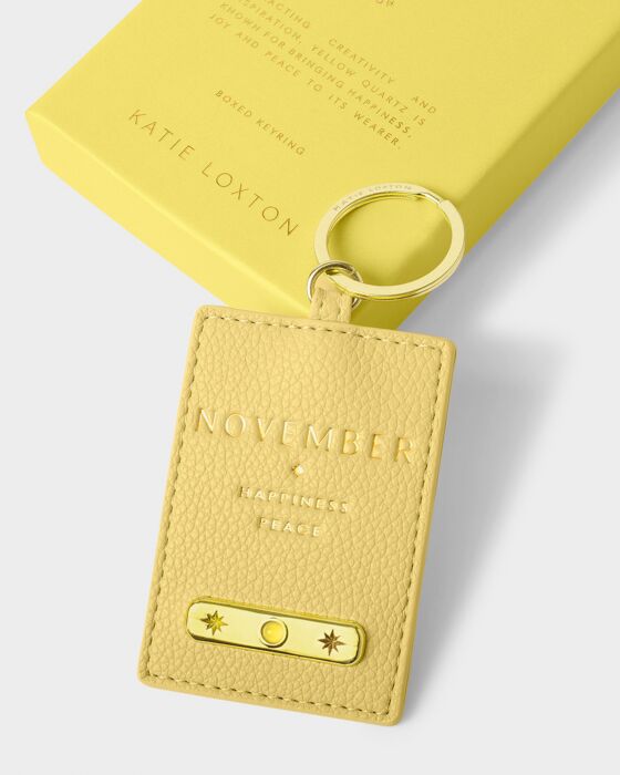 Katie Loxton Birthstone Keyring November Yellow Quartz