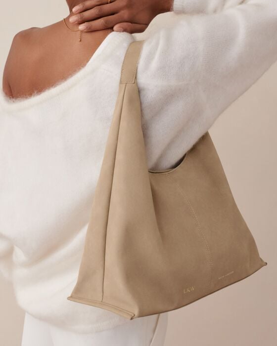 Katie Loxton Laila Slouch Shoulder Bag Light Taupe Suedette