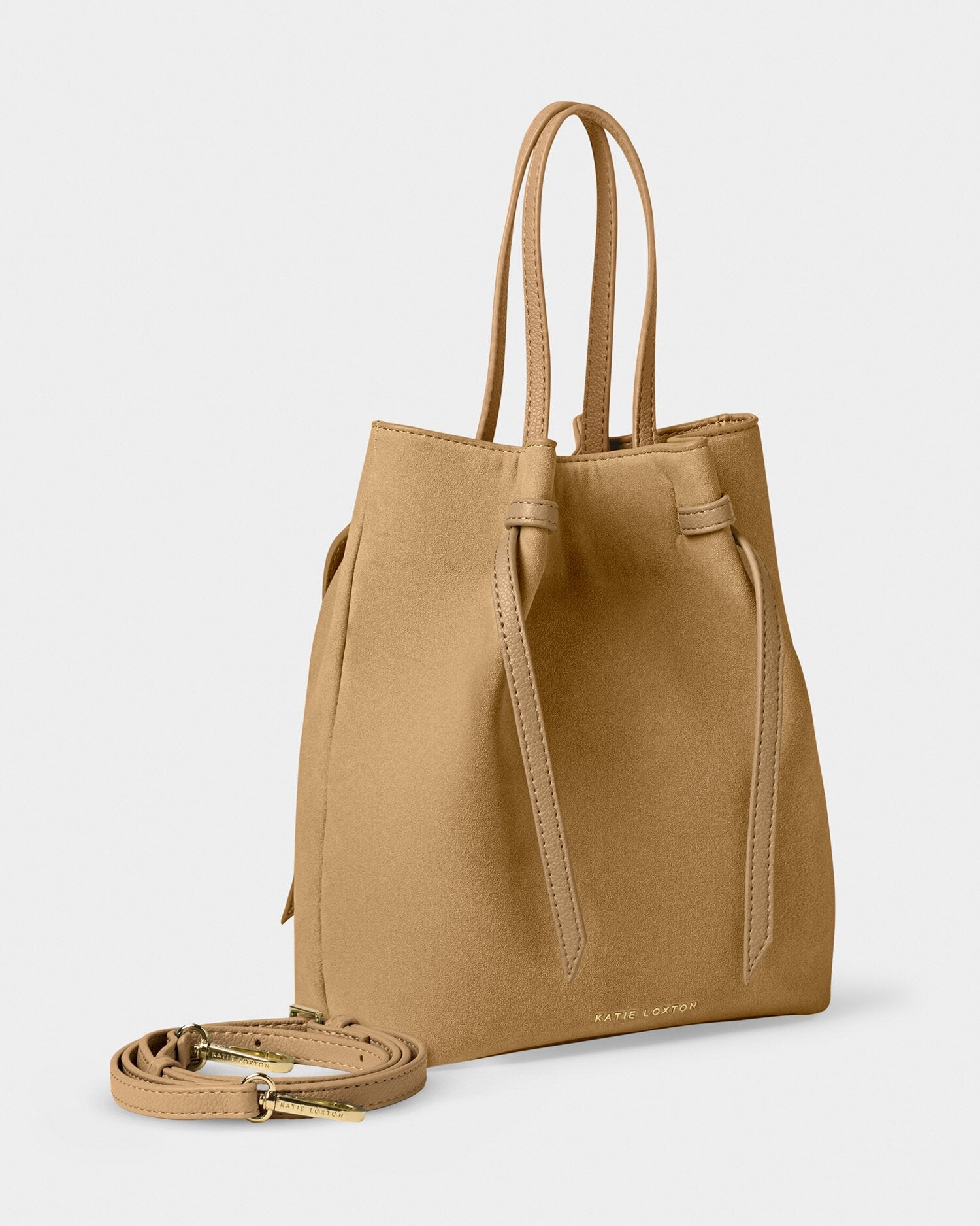 Katie Loxton Celina Suedette Bucket Bag Camel Suedette