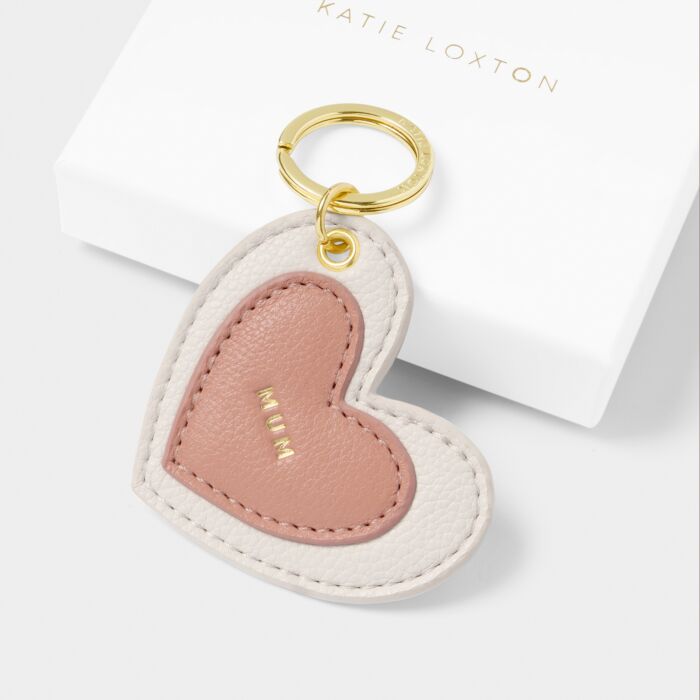 Katie Loxton From The Heart Boxed Keyring Mum Off White/ Peony Blush