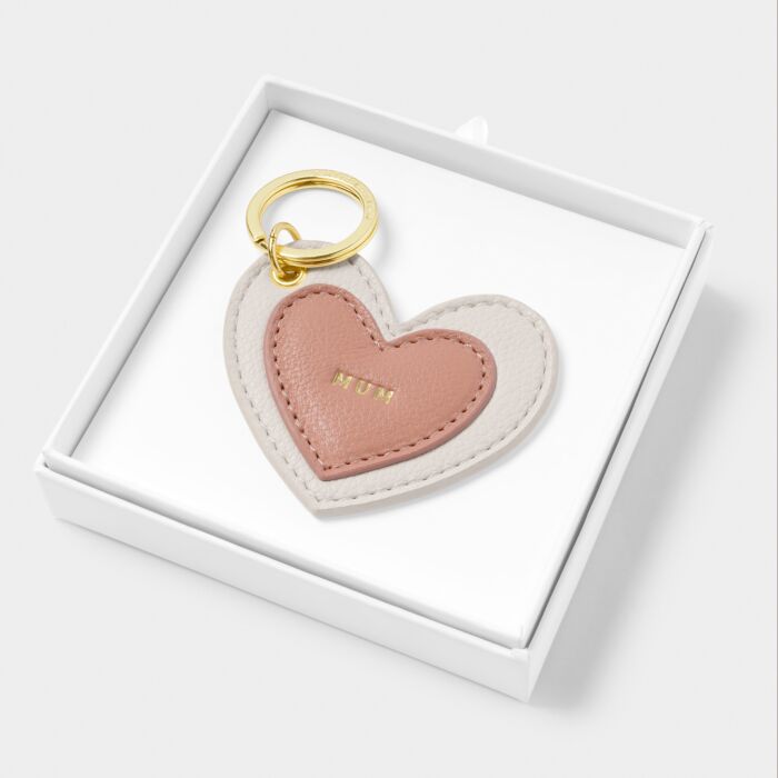 Katie Loxton From The Heart Boxed Keyring Mum Off White/ Peony Blush