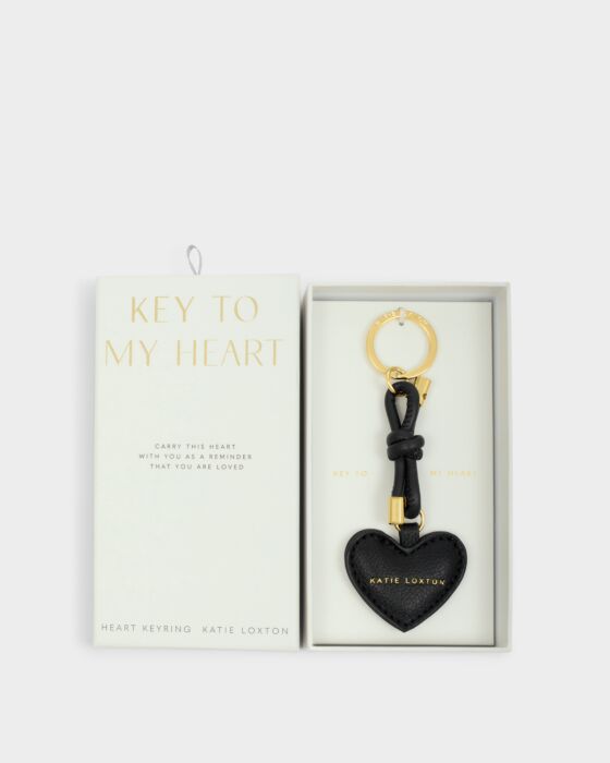 Katie Loxton Key To My Heart Gift Boxed Keyring Black