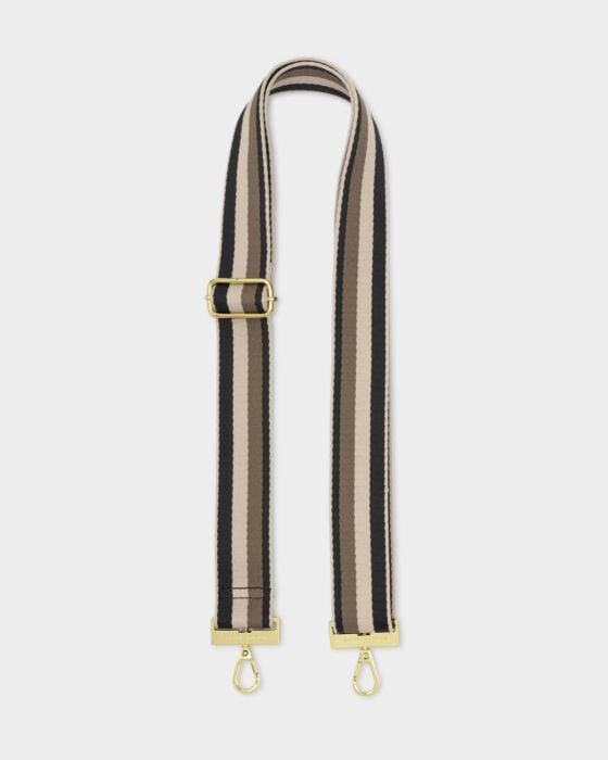 Katie Loxton Canvas Strap Black / Mocha Stripe