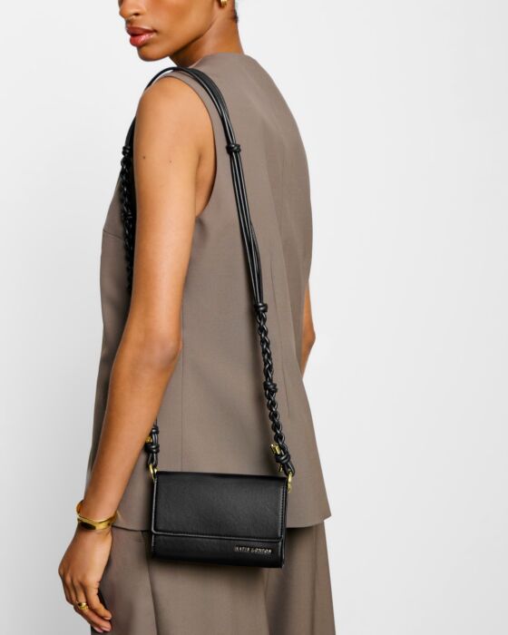 Katie Loxton Arden Braided Mini Bag Black
