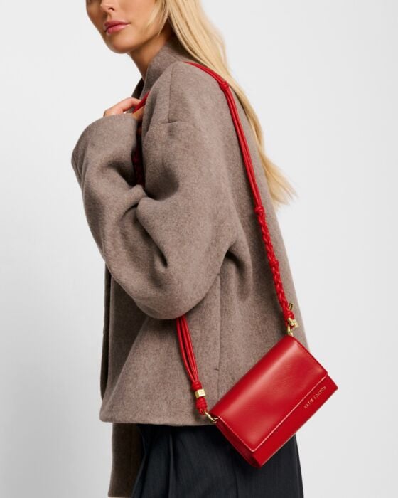 Katie Loxton Arden Braided Mini Bag Red