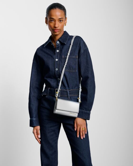 Katie Loxton Arden Braided Mini Bag Silver