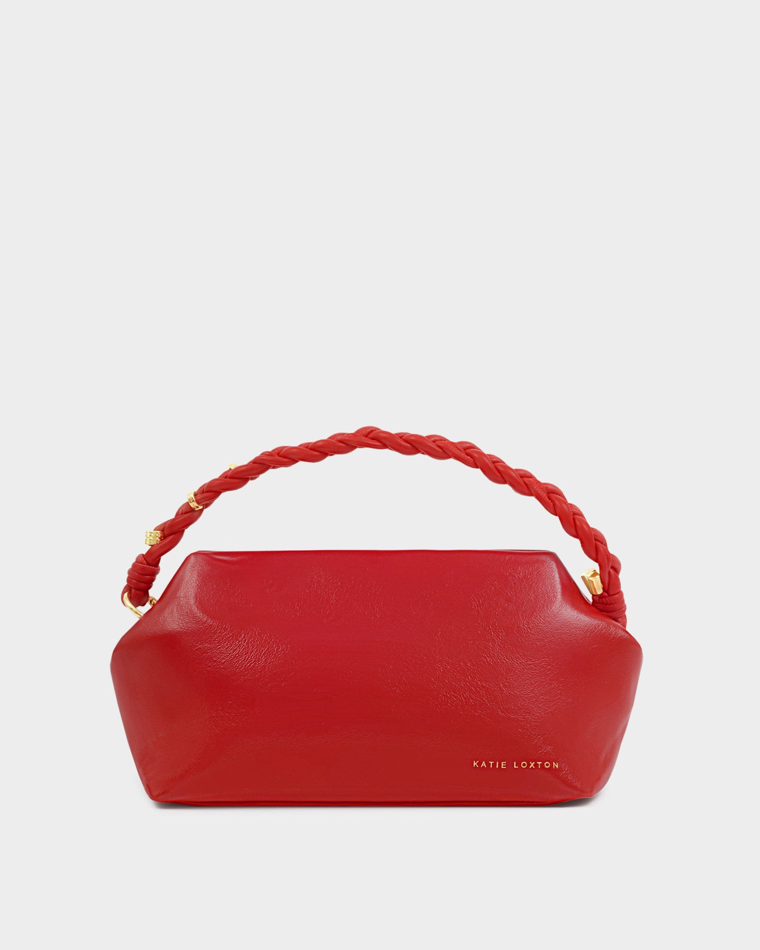 Katie Loxton Arden Braided Top Handle Bag Red