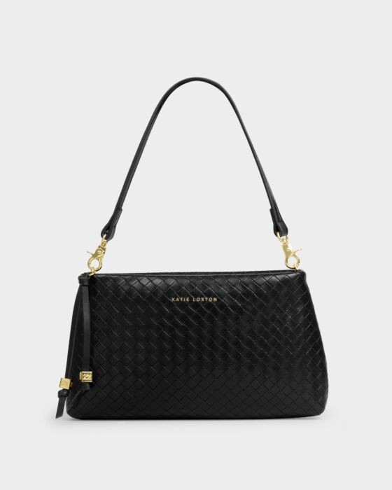 Katie Loxton Nova Woven Texture Clutch Black