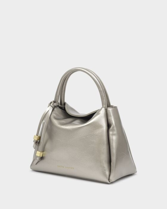 Katie Loxton Nova Patent Crackle Top Handle Bag Pewter