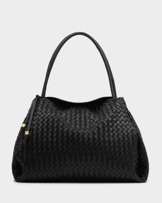 Katie Loxton Nova Hand Woven Large Shoulder Bag Black
