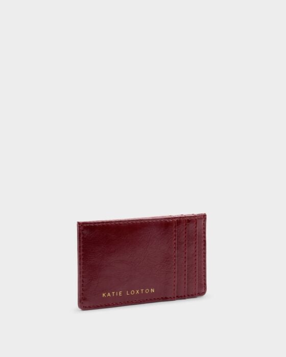 Katie Loxton Laila Slim Textured Patent Cardholder Cherry