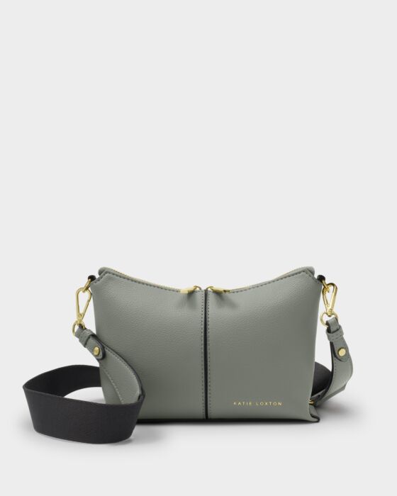 Katie Loxton Laila Canvas Strap Crossbody Bag Graphite Green