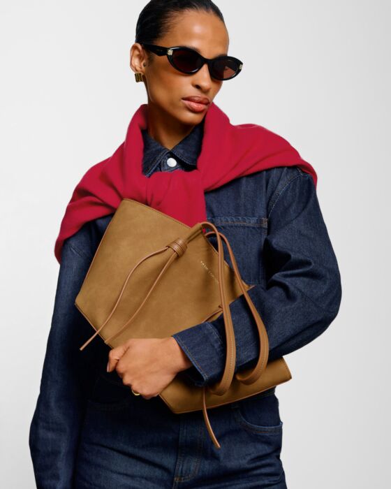 Katie Loxton Celina Suedette Small Tote Bag Caramel Suedette