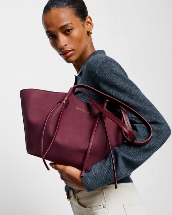 Katie Loxton Celina Suedette Small Tote Bag Cherry Suedette