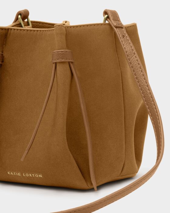 Katie Loxton Celina Mini Suedette Bucket Bag Caramel Suedette