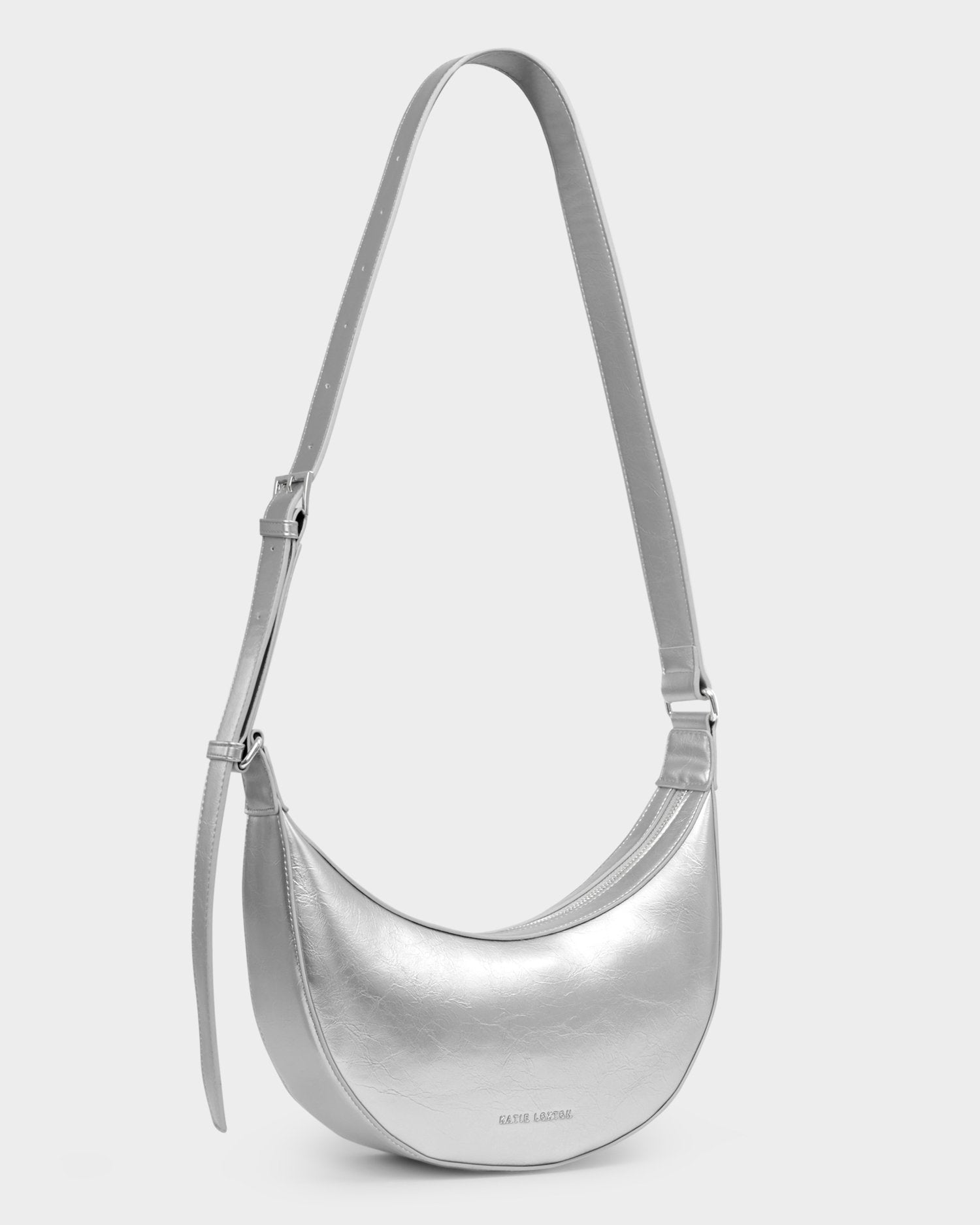Katie Loxton Amina Patent Crackle Sling Bag Silver