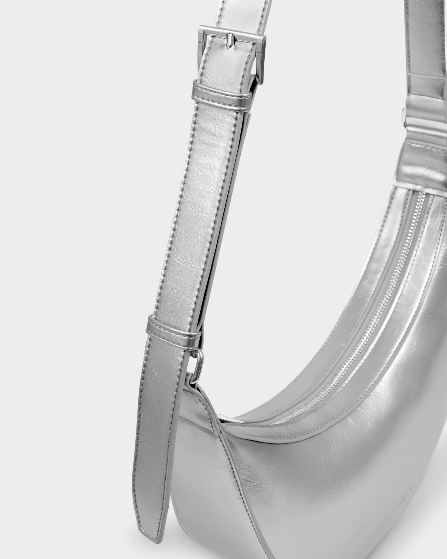Katie Loxton Amina Patent Crackle Sling Bag Silver
