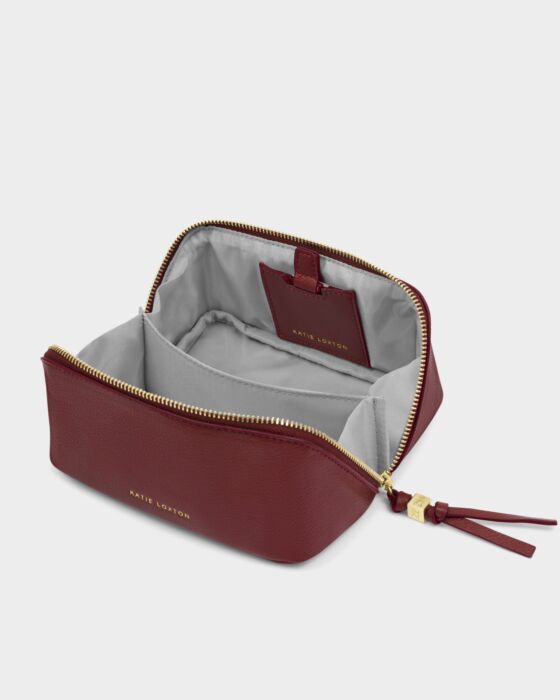 Katie Loxton Fold-Out Mirror Make Up Bag Cherry