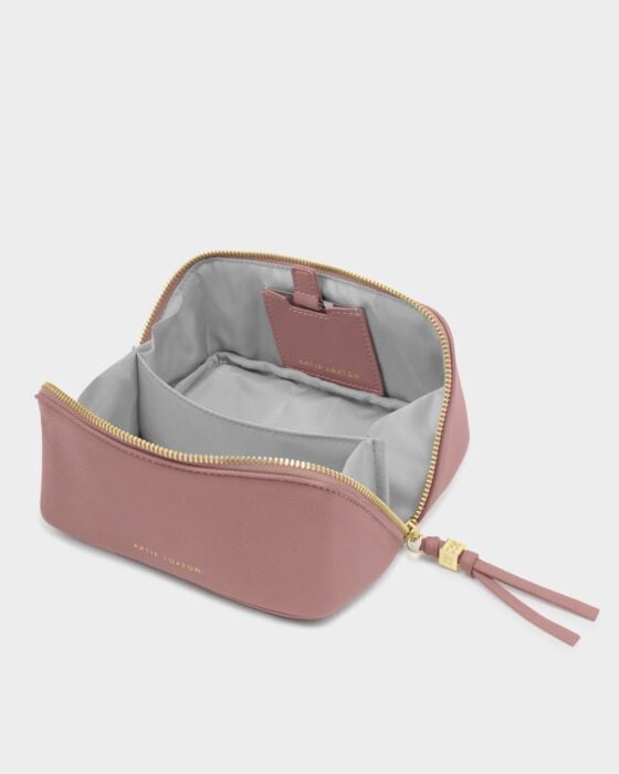 Katie Loxton Fold-Out Mirror Make Up Bag Deep Rose