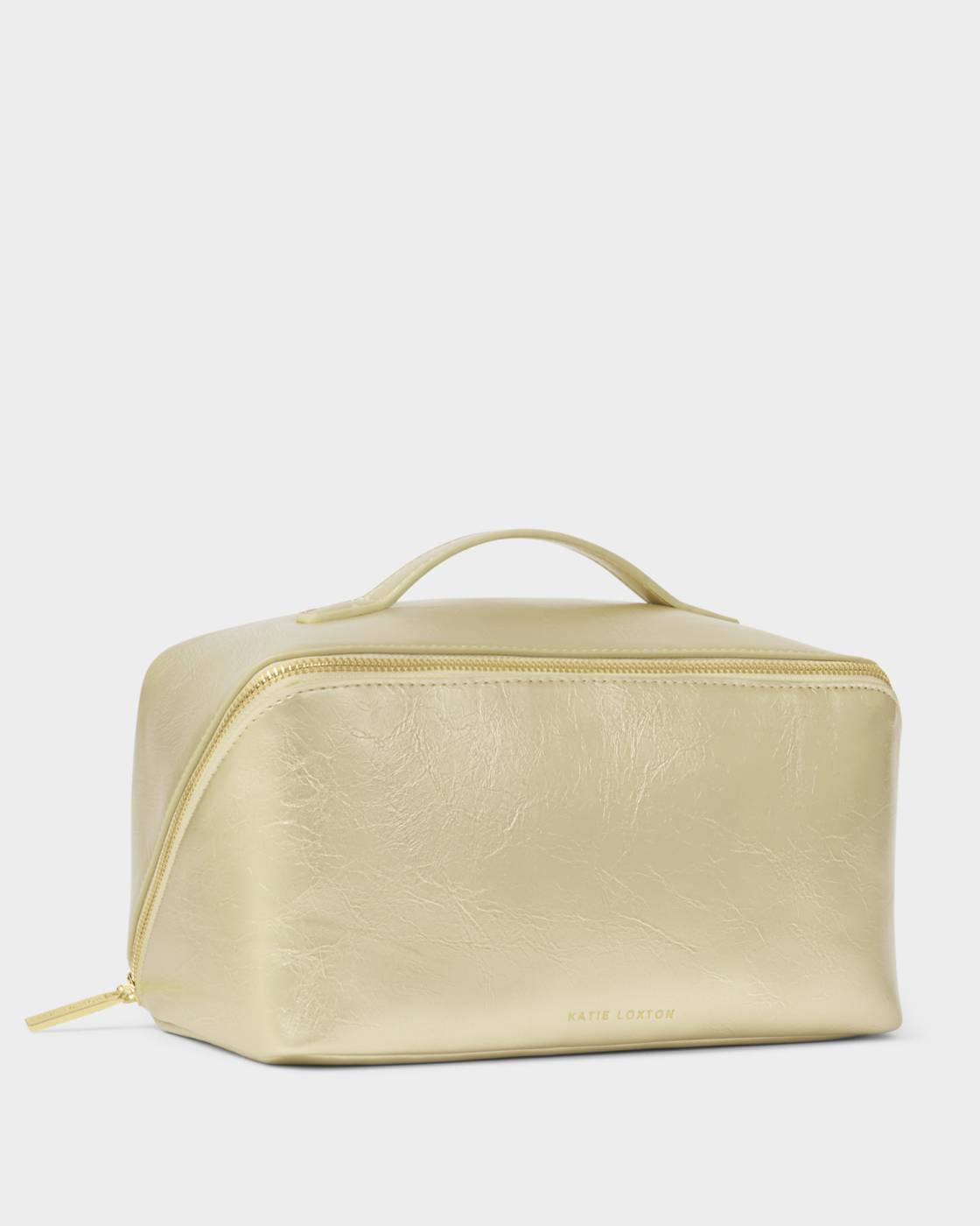 Katie Loxton Patent Crackle Large Makeup & Wash Bag Gold