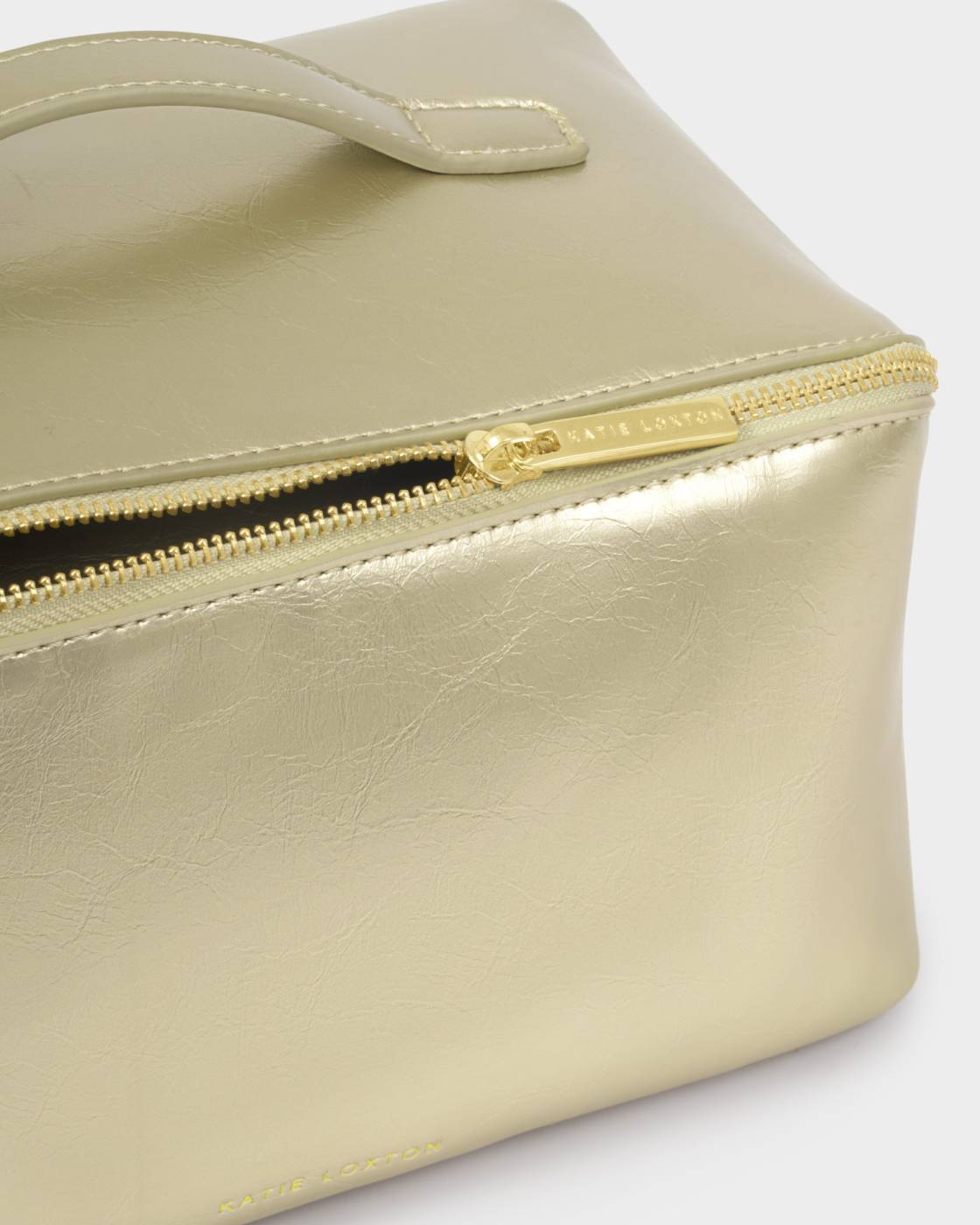 Katie Loxton Patent Crackle Large Makeup & Wash Bag Gold