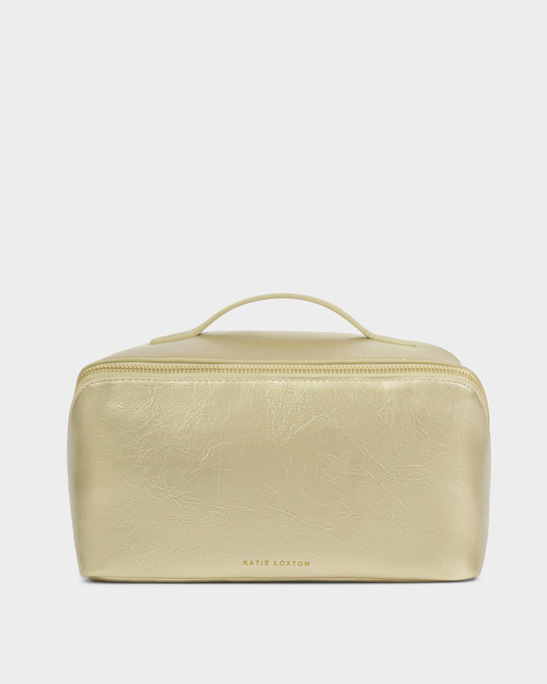 Katie Loxton Patent Crackle Large Makeup & Wash Bag Gold