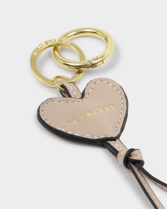Katie Loxton Heart Bag Charm Keyring Fearless Latte