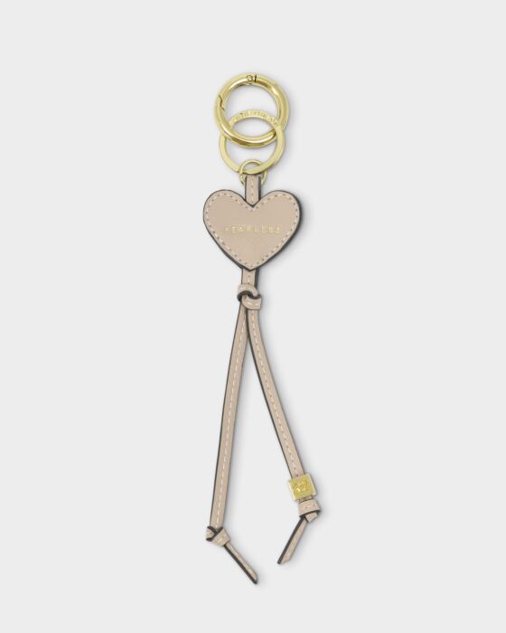 Katie Loxton Heart Bag Charm Keyring Fearless Latte