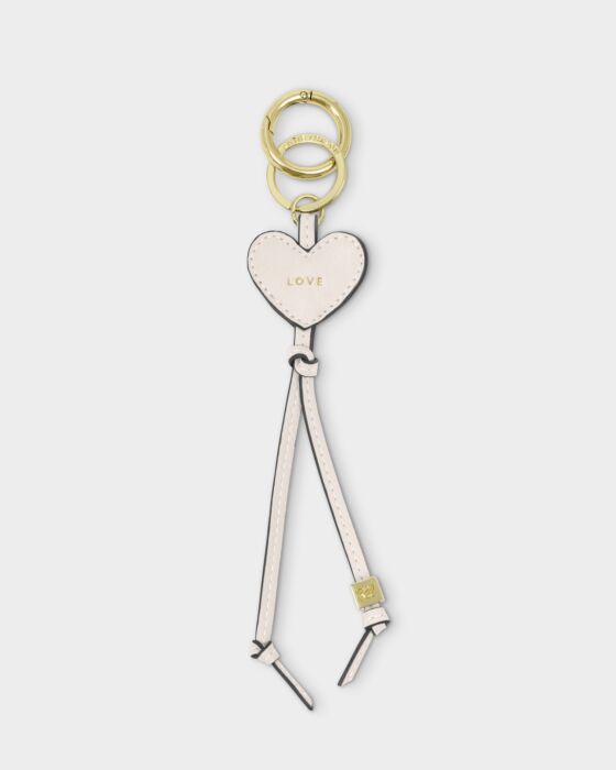 Katie Loxton Heart Bag Charm Keyring Love Off White