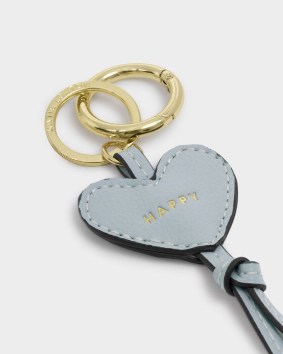 Katie Loxton Heart Bag Charm Keyring Happy Moonstone Blue