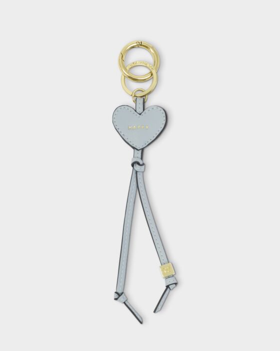 Katie Loxton Heart Bag Charm Keyring Happy Moonstone Blue