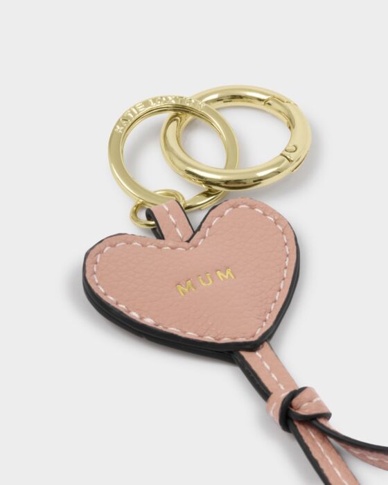 Katie Loxton Heart Bag Charm Keyring Mum Blush Taupe