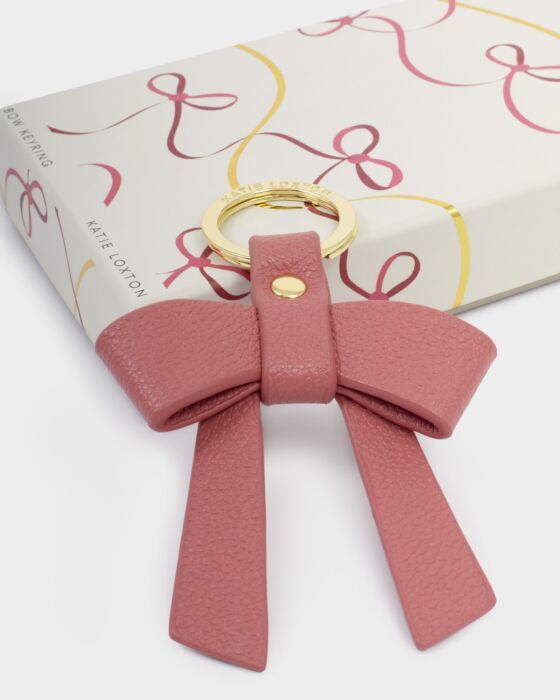 Katie Loxton Boxed Bow Keyring You Make My Life Bow-Tiful Raspberry Pink